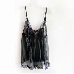 Torrid black lace babydoll lingerie sheer mesh